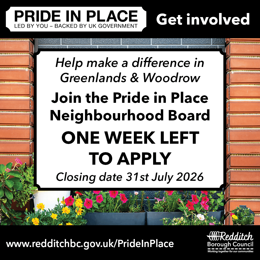 Pride in Place Board: Apply for Greenlands and Woodrow — Redditch news photo